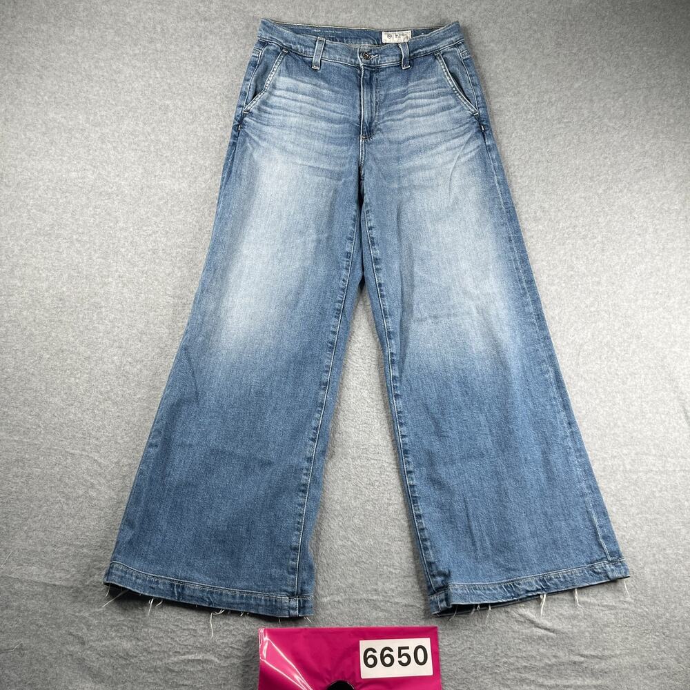 AG Adriano Goldschmied Jeans Stella Low Slung Palazzo Womens Size 26 Distressed